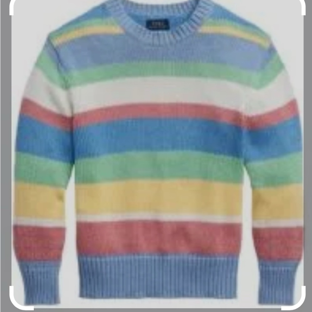 DISO Polo by Ralph Lauren Blue and Green Crew Neck Sweater Size M